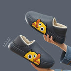 Rubber Beach Slides Waterproof Women Men's Slippers Sandals Cotoon Fur Thick Sole Winter Home Bath Shoes Memory Foam Bedroom Slippers Indoor Shoes Fuzzy Garden Waterproof Slippers Stevvex