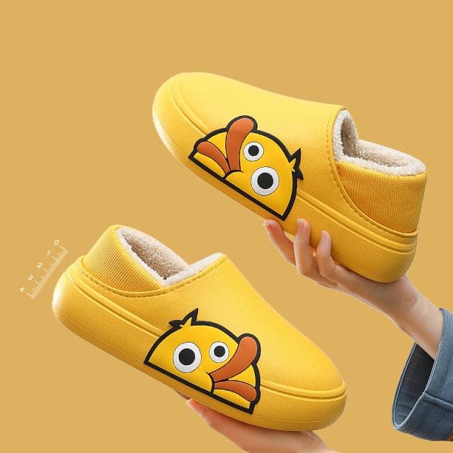 Rubber Beach Slides Waterproof Women Men's Slippers Sandals Cotoon Fur Thick Sole Winter Home Bath Shoes Memory Foam Bedroom Slippers Indoor Shoes Fuzzy Garden Waterproof Slippers Stevvex