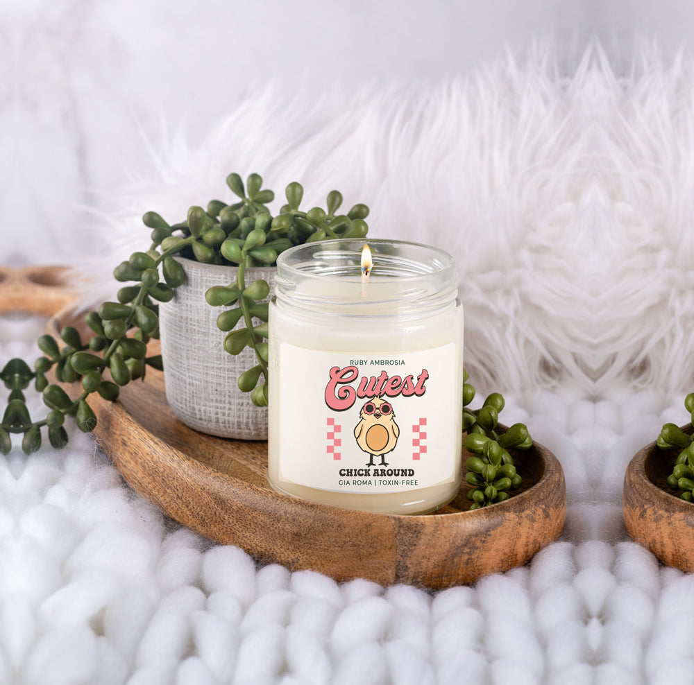 Ruby Ambrosia Scented Soy Candle 9oz Sweet Red Fruit And Wine Aroma BandsCo Straps