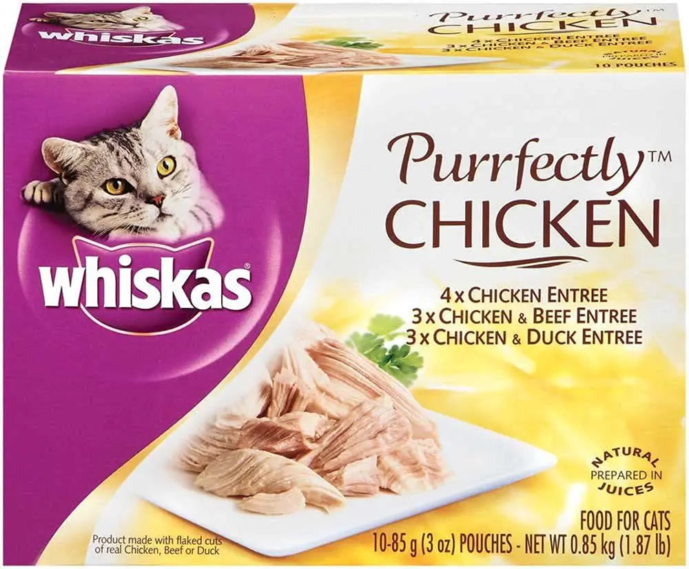 WHISKAS PURRFECTLY Chicken Variety Pack Wet Cat Food 3 Ounces (10-Counts) by Whiskas Wet Food Lootquake LLC