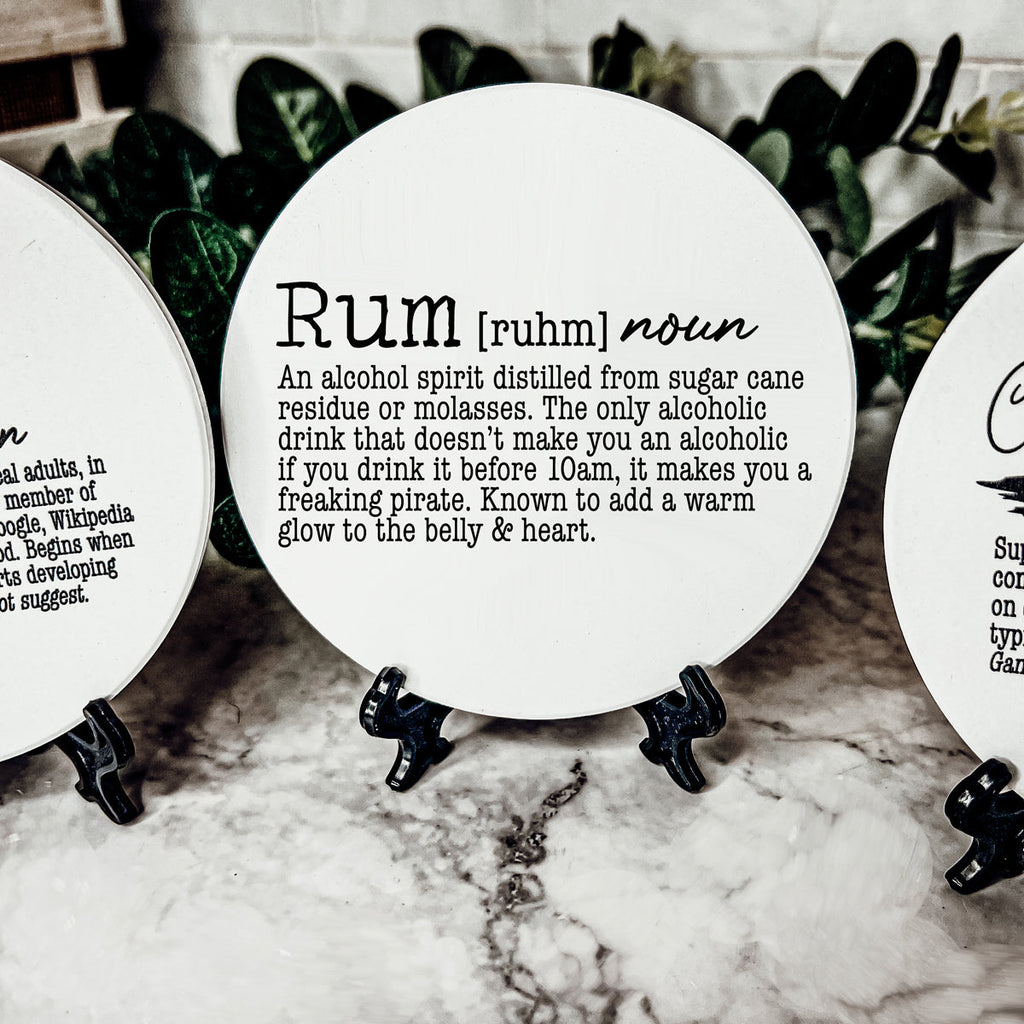 Funny Drink Definition Coasters Set Dictionary Quote Coasters For Bar And Countertop Decor BandsCo Straps