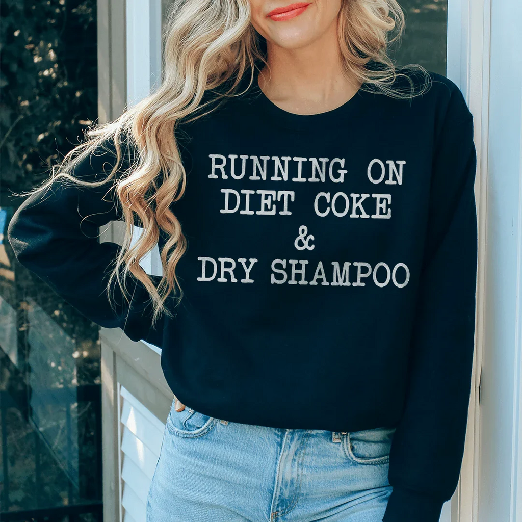 Running On Diet Coke & Dry Shampoo Tee Peachy Sunday