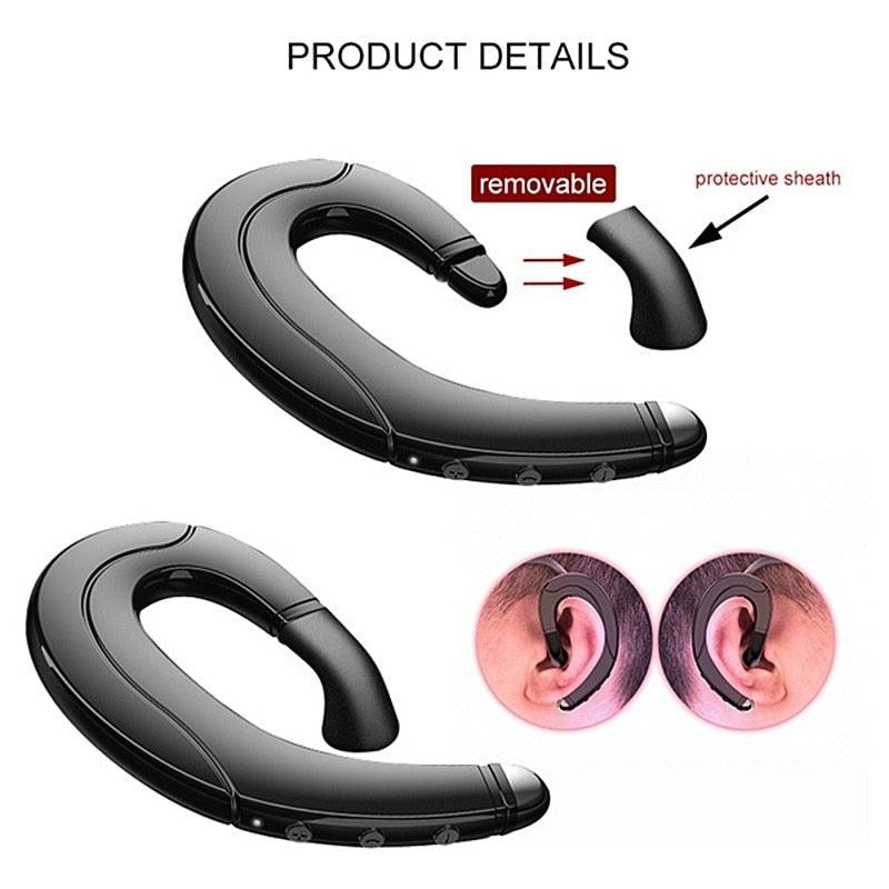 Running Sports Earphone BoneBluetooth Headphones True Wireless Earbuds with Charging Case IPX7 Waterproof Stereo Sound Earphones Built-in Mic in-Ear Headsets Deep Bass Conduction Ear Hook Bluetooth 5.0 HiFi Stereo Wireless Earphone Headset For  Headsets Stevvex