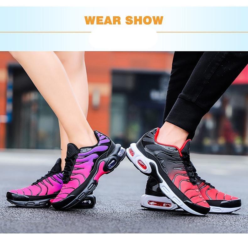 Running Unisex Athletics Air Cushion Jogging Walking Couples Gym Sport Sneakers Breathable Mesh Outdoor Workout Non Slip Walking Tennis Sneakers Stevvex