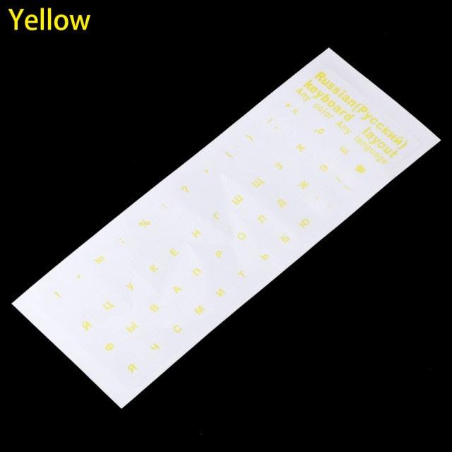 Russian Letters Transparent PVC Keyboard Stickers Waterproof Self-adhesive Multicolor Cover Sticker Keyboard Protector Stickers Stevvex