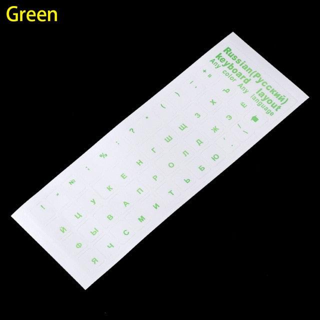 Russian Letters Transparent PVC Keyboard Stickers Waterproof Self-adhesive Multicolor Cover Sticker Keyboard Protector Stickers Stevvex
