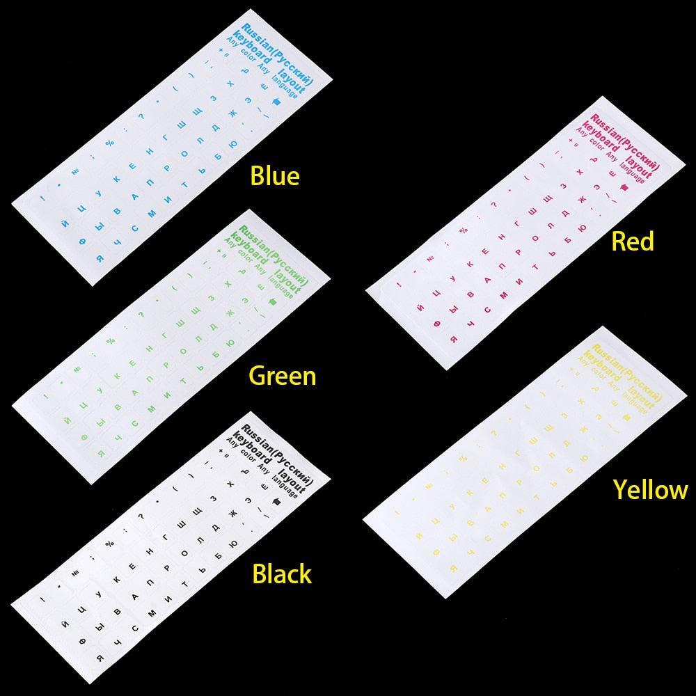 Russian Letters Transparent PVC Keyboard Stickers Waterproof Self-adhesive Multicolor Cover Sticker Keyboard Protector Stickers Stevvex