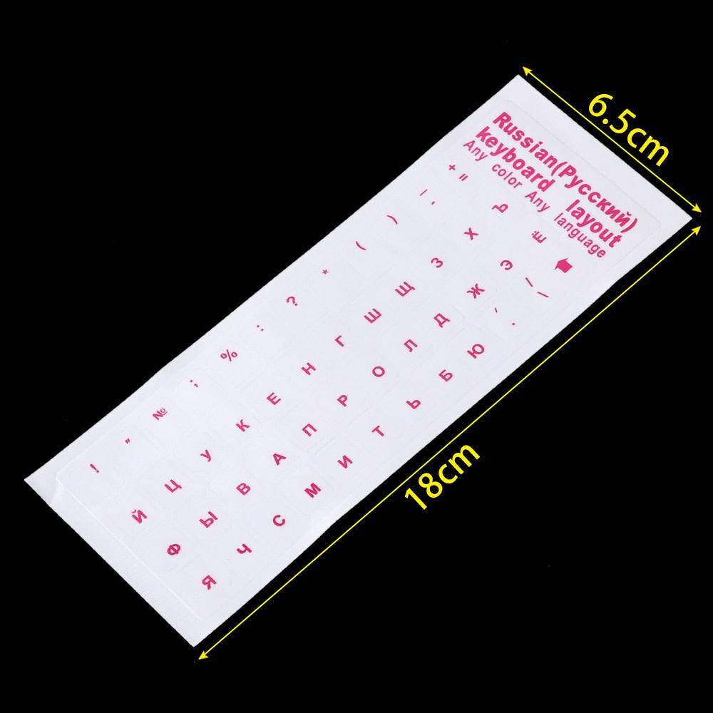 Russian Letters Transparent PVC Keyboard Stickers Waterproof Self-adhesive Multicolor Cover Sticker Keyboard Protector Stickers Stevvex