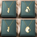 Mother's Day Stainless Steel Necklace with 18K Gold Plating