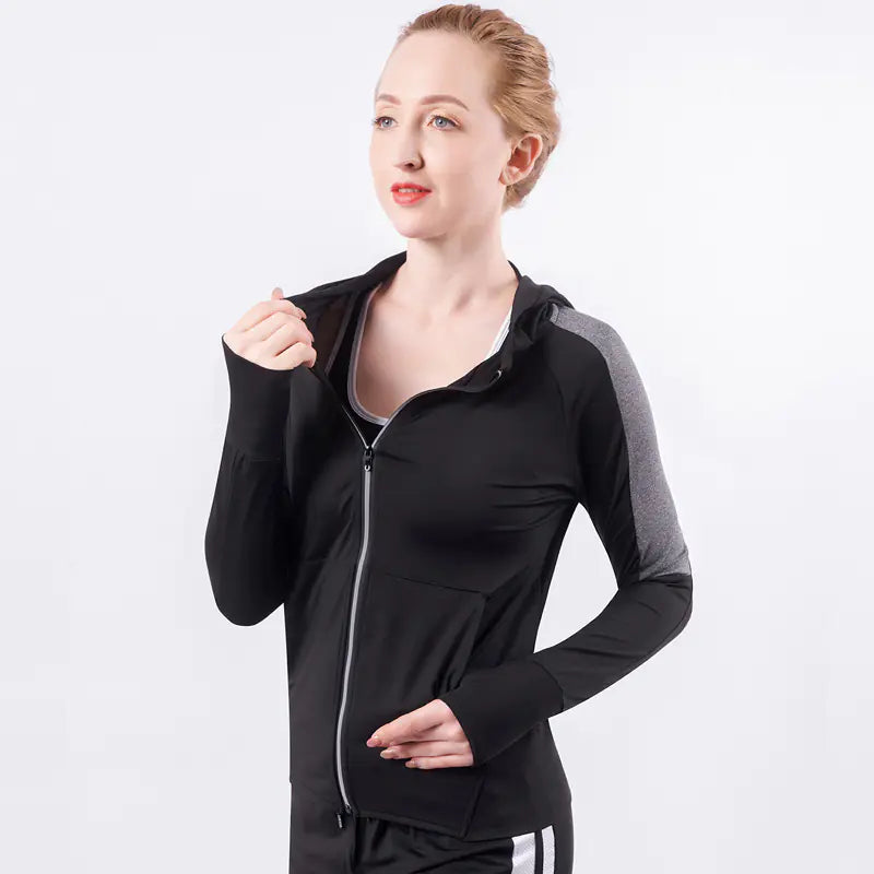 High-Stretch Quick-Dry Hooded Jacket for Women Pi-Mart