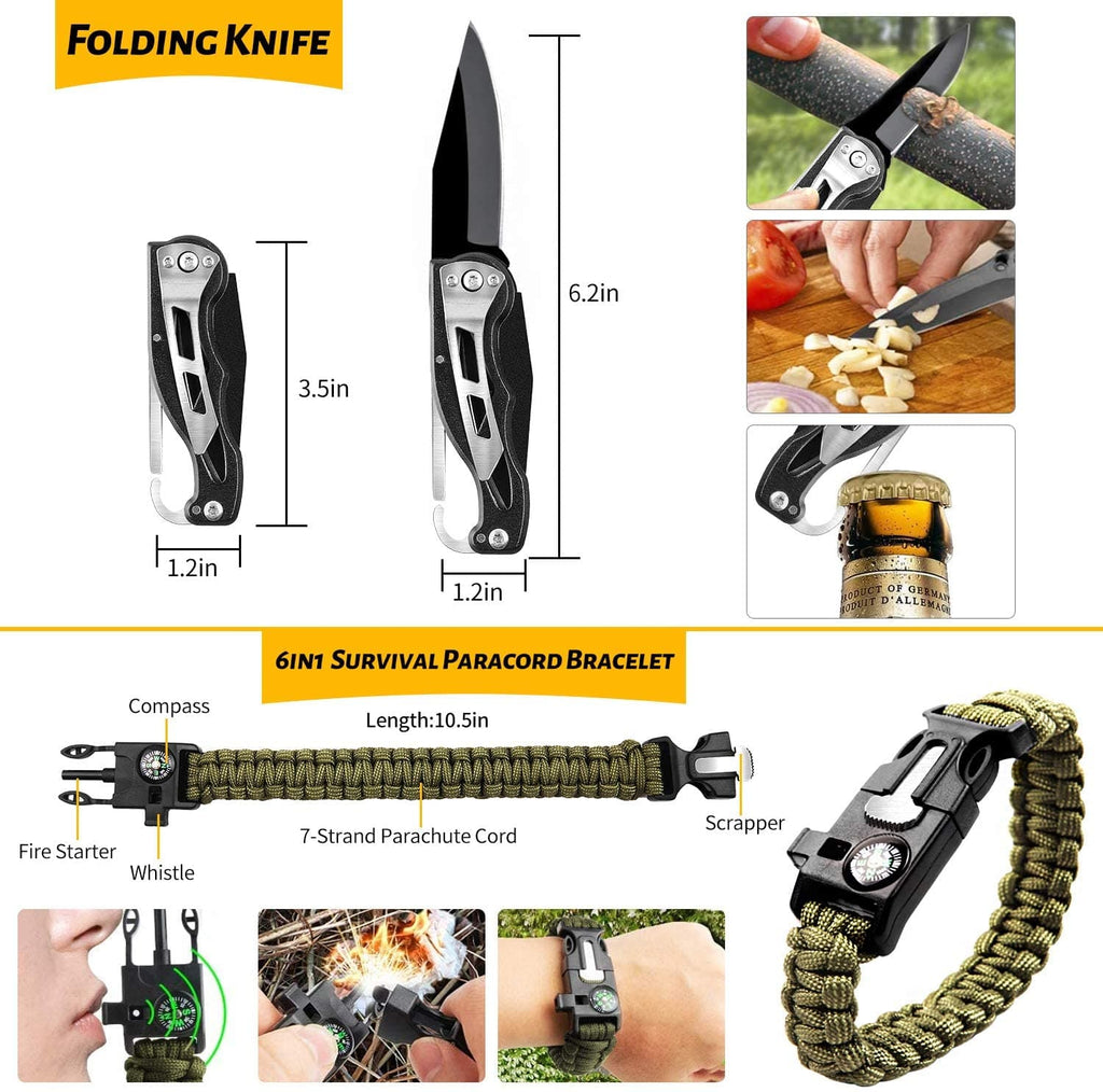 Military Outdoor 60 in 1 Emergency Survival Kit THRIXINE