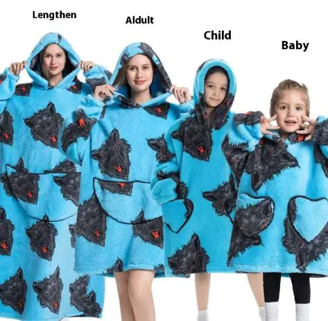 Lazy Blanket Hoodie Family Party Gift Pi-Mart