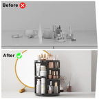 Rotating Makeup Organizer for Vanity, 360 Spinning Skincare Organizers with Adjustable Trays, Make Up Desk Storage Carousel Rack, Cosmetic Display Cases for Dresser Bathroom Countertop Black Pi-Mart
