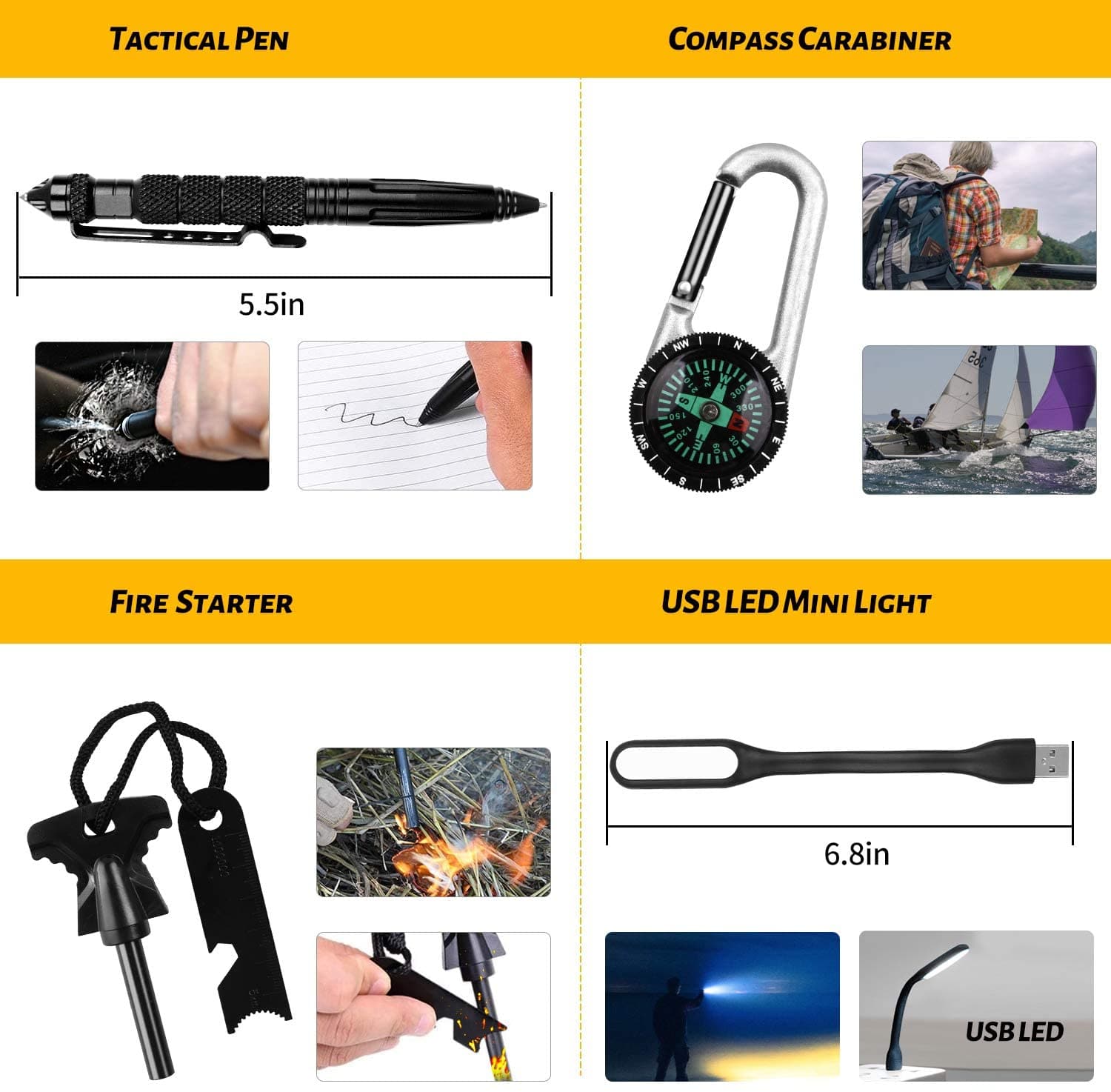 Military Outdoor 60 in 1 Emergency Survival Kit THRIXINE