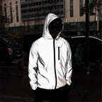 Solid Color Zipper Decoration Reflective Jacket Men's Jacket Pi-Mart
