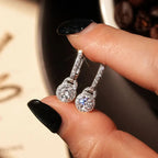 S925 Sterling Silver 0.5ct Moissanite Dangle Hoop Earrings for Women BandsCo Straps