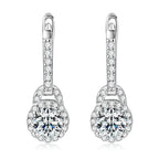 S925 Sterling Silver 0.5ct Moissanite Dangle Hoop Earrings for Women BandsCo Straps