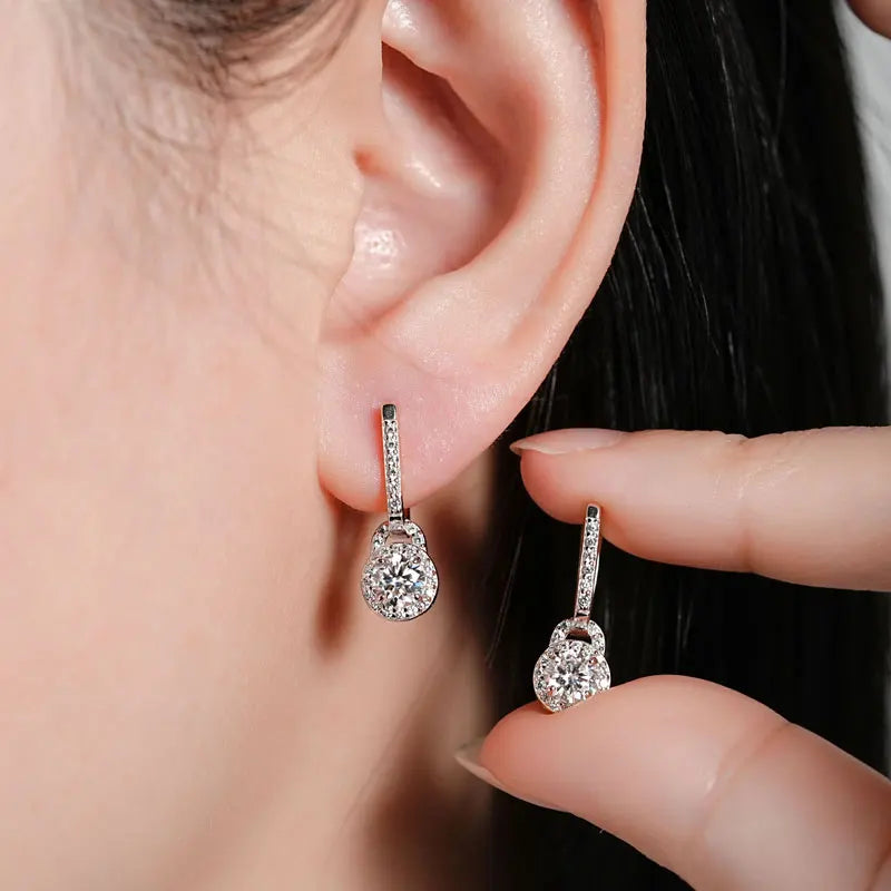 S925 Sterling Silver 0.5ct Moissanite Dangle Hoop Earrings for Women BandsCo Straps