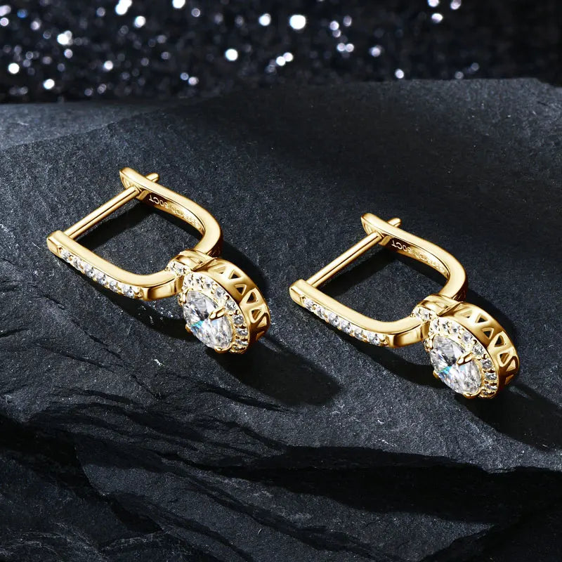 S925 Sterling Silver 0.5ct Moissanite Dangle Hoop Earrings for Women BandsCo Straps