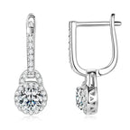 S925 Sterling Silver 0.5ct Moissanite Dangle Hoop Earrings for Women BandsCo Straps