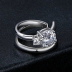 Moissanite Double Layer Clip Earring S925 Sterling Silver Mother's Day Gift BandsCo Straps