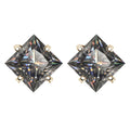 S925 Sterling Silver Gray Princess Cut Moissanite Stud Earrings for Women BandsCo Straps