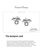 S925 Sterling Silver Moissanite Stud Earrings 0.5ct×2 Bow Fringe Dangle Women BandsCo Straps