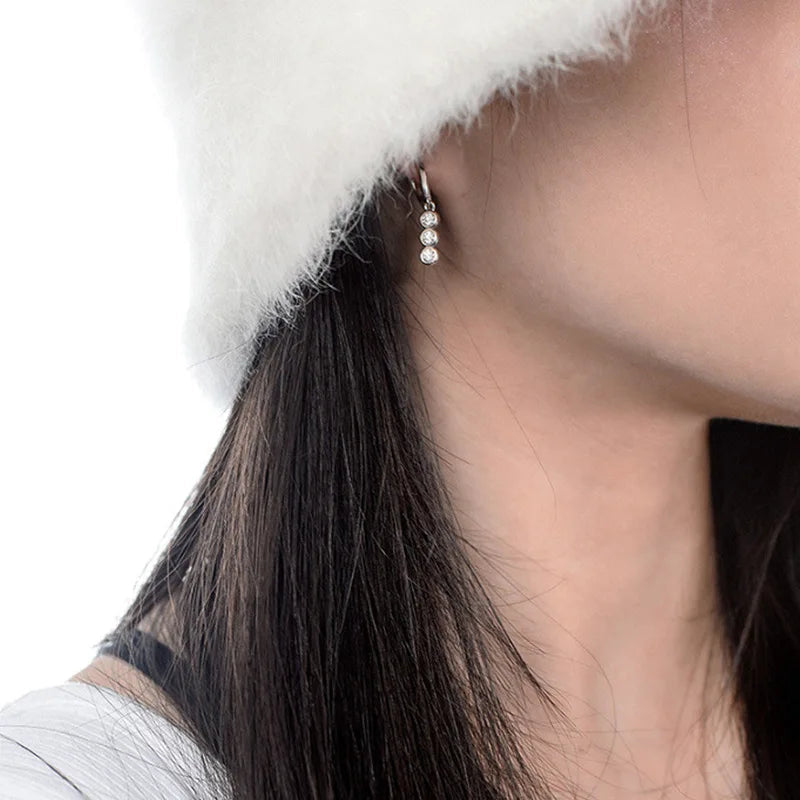 S925 Sterling Silver Moissanite Dangle Earrings Fringe Drop Studs for Women BandsCo Straps