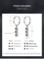 S925 Sterling Silver Moissanite Dangle Earrings Fringe Drop Studs for Women BandsCo Straps