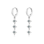 S925 Sterling Silver Moissanite Dangle Earrings Fringe Drop Studs for Women BandsCo Straps