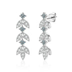 S925 Sterling Silver Moissanite Dangle Earrings Fringe Drop Studs for Women BandsCo Straps