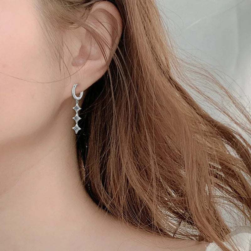 S925 Sterling Silver Moissanite Dangle Earrings Fringe Drop Studs for Women BandsCo Straps