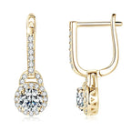 S925 Sterling Silver 0.5ct Moissanite Dangle Hoop Earrings for Women BandsCo Straps