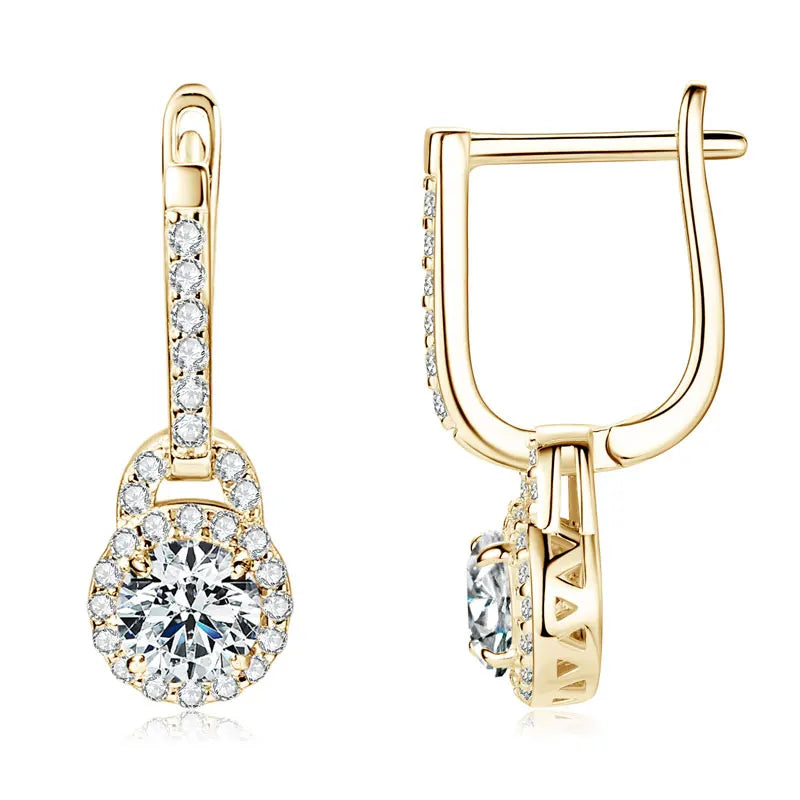 S925 Sterling Silver 0.5ct Moissanite Dangle Hoop Earrings for Women BandsCo Straps