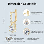 S925 Sterling Silver 0.5ct Moissanite Dangle Hoop Earrings for Women BandsCo Straps