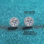 S925 Sterling Silver 2ct Round Moissanite Stud Earrings 50pt Bridal Gift BandsCo Straps