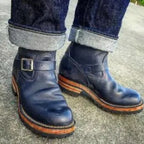 Men's Casual Fashion Mid-Tube Flat-Bottomed Wedge Boots Pi-Mart
