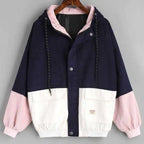 Oversized Corduroy Patchwork Jackets for Women Pi-Mart
