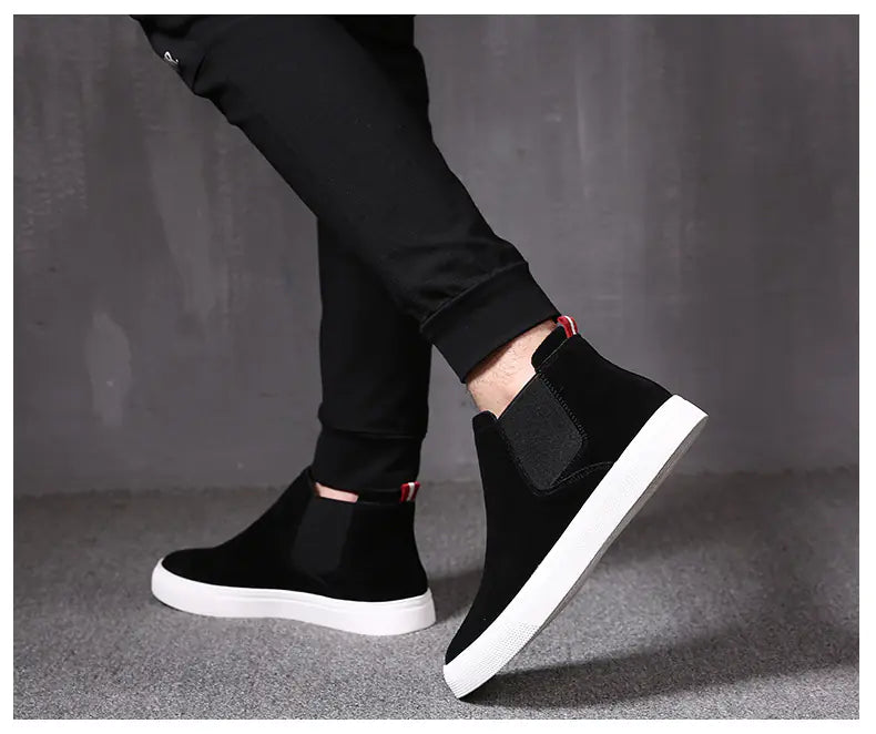 Men's High-Top Chelsea Boots - Genuine Leather Casuals Pi-Mart