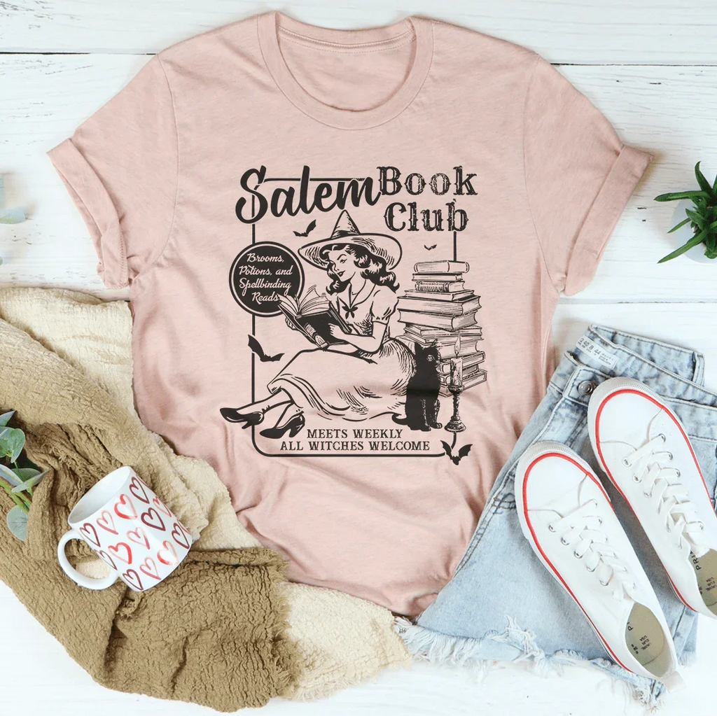 Salem Book Club Tee Peachy Sunday