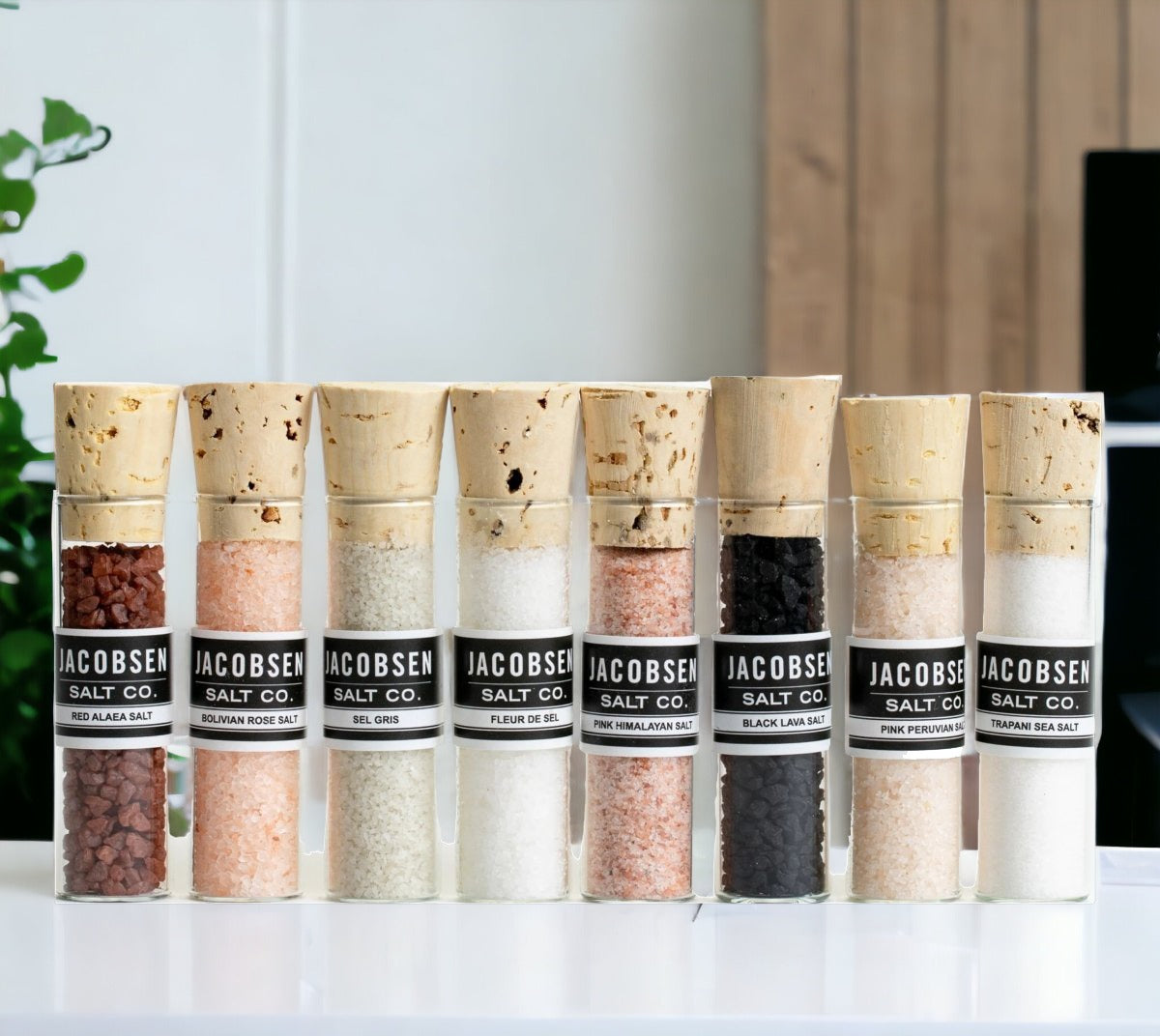 Gourmet 8-Vial Sourced Salt Set - 7 Regional Salts Gift Box for Cooking BandsCo Straps
