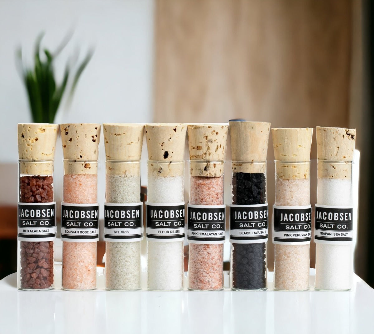 Gourmet 8-Vial Sourced Salt Set - 7 Regional Salts Gift Box for Cooking BandsCo Straps