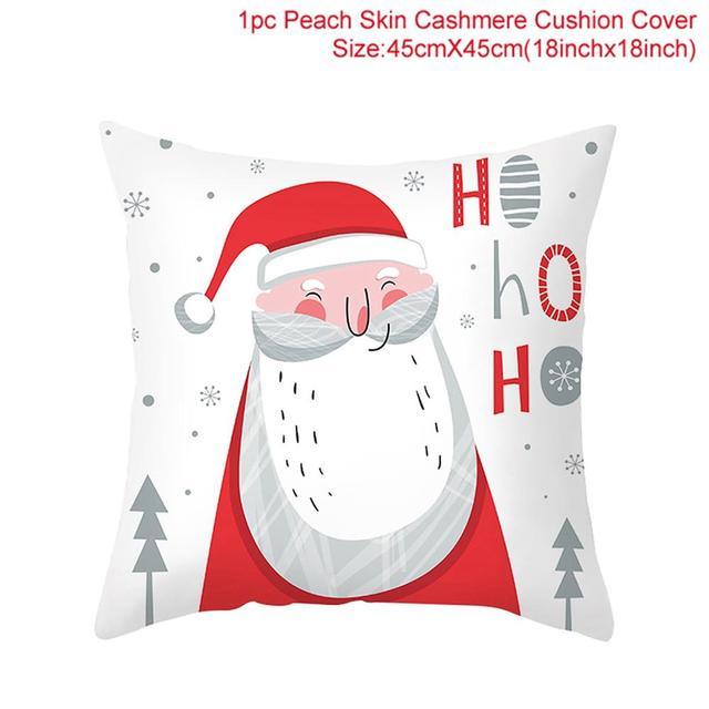 Santa Claus Cushion Cover Merry Christmas Christmas Deer Santa Claus Merry Christmas Decorative Sofa Throw Pillow Decorations For Home Christmas Ornament Stevvex