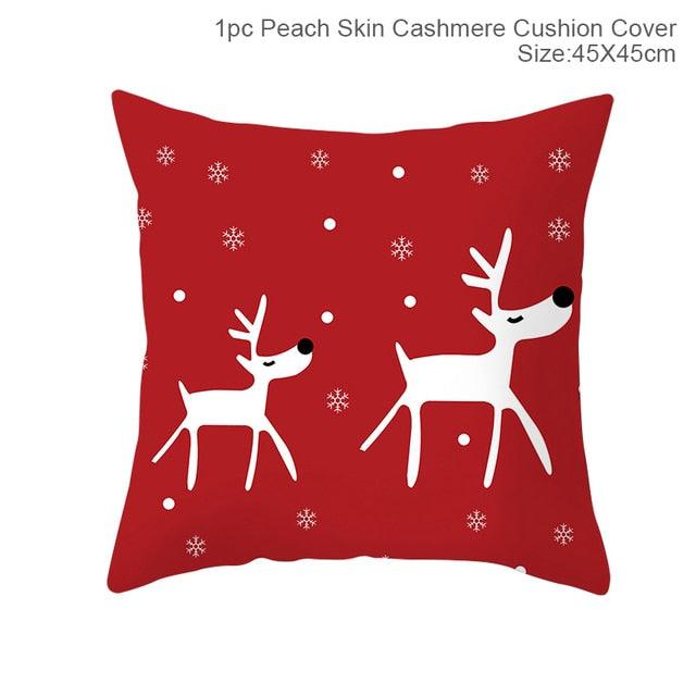 Santa Claus Cushion Cover Merry Christmas Christmas Deer Santa Claus Merry Christmas Decorative Sofa Throw Pillow Decorations For Home Christmas Ornament Stevvex