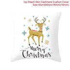 Santa Claus Cushion Cover Merry Christmas Christmas Deer Santa Claus Merry Christmas Decorative Sofa Throw Pillow Decorations For Home Christmas Ornament Stevvex
