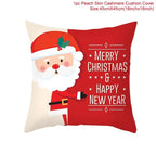 Santa Claus Cushion Cover Merry Christmas Christmas Deer Santa Claus Merry Christmas Decorative Sofa Throw Pillow Decorations For Home Christmas Ornament Stevvex
