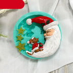 Santa Claus Moon Shape Fondant Silicone Mold With Star For Christmas Chocolate Dessert Biscuit Sugar Baking Cake Tools Santa Crescent Moon Silicon Mold Cake Baking Mold Stevvex