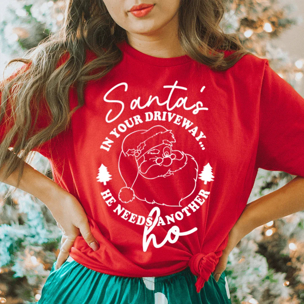 Santa's In Your Driveaway Tee Peachy Sunday