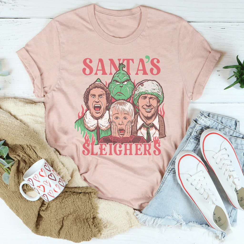 Santa Sleighers Tee Peachy Sunday