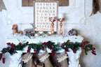 Santa Reindeer Sign Farmhouse Christmas Wall Decor 12x24x1.5 Plaid Reindeer Names Rudolph BandsCo Straps